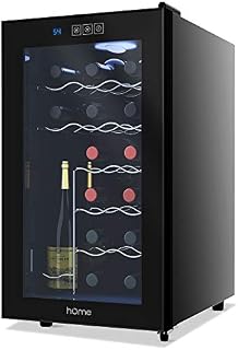 hOmelabs 18 Bottle Wine Cooler - Free Standing Single Zone Fridge and Chiller