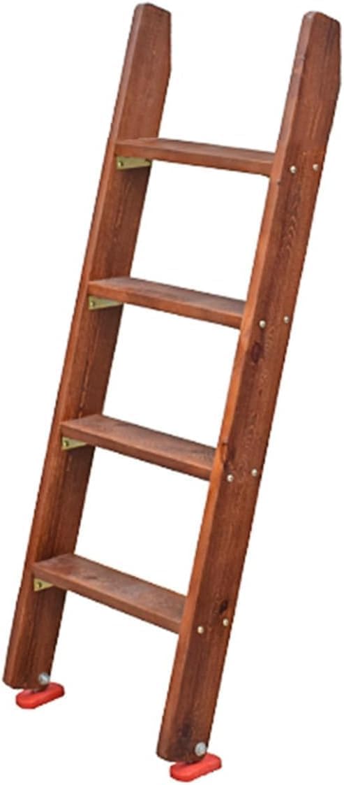 Wood Bunk Bed Ladder with Hook Retainer Loft Home Camper Twin Bunk Bed Ladder 4/5 Step Replacement Ladder(150cm/59)