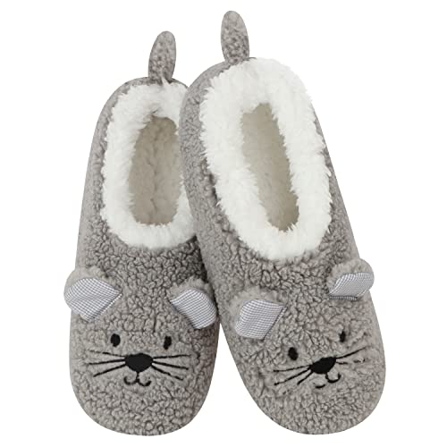 Snoozies Skinnies Slipper Socks Animal Barn – Cozy, Foldable Slippers for Women, Non Slip Socks for Travel & Indoors