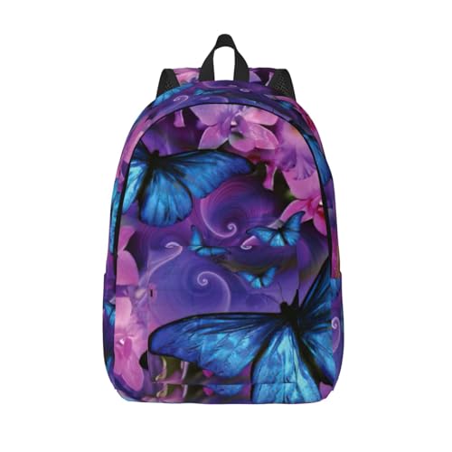 Sac à dos décontracté pour adulte avec motif papillon pour ranger PC et affaires de voyage