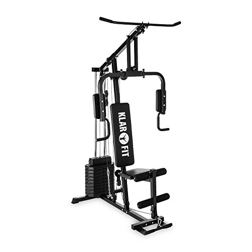 Klarfit Strongbase Multiestación - Máquina de Entrenamiento Multifuncional, Estación de poleas, 3...