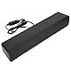 USB Soundbar PC Lautsprecher, Wired Stereo Soundbar Musik-Player Bass Surround Soundbox 3,5 mm Eingang für Desktop/Laptop/TV/Smartphone/Tablet / MP3 / MP4(Schwarz)