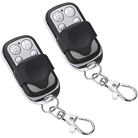 iJiZuo 2 Pieces Universal Automatic Gate Remote Control, Remote Control Key Fob for Car Garage Door Gate 433mhz, Equipped with 4 Different Channels, with Key Cover Slide Cover