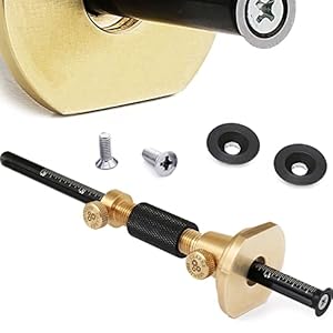 Wheel Marking Gauge Kit – 2 Extra Cutter Wheels, Roll Stop Head, Micro Adjuster, Metric Imperial Ruler, 7” Brass Marker Tool for Woodwork