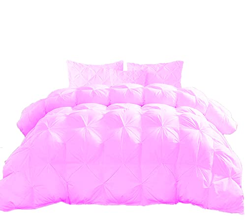 Jackson Hole Home Pink Luxurious Down Comforter- Full Size 82 x 86 Inches 1 Piece All-Season Duvet Insert, 500 GSM with Corner Tabs 100% Egyptian Cotton (Pink Solid)