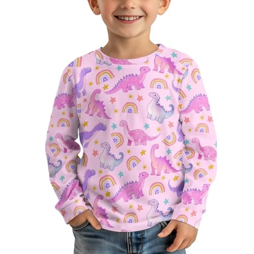 Image of Girls Basic Tee Shirts Outdoor Long Sleeve Shirt Winter Clothes Size 3-16 Top Fall Clothes Gift for Holiday