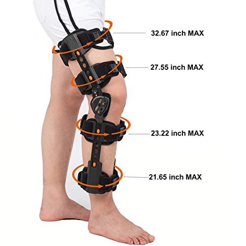 Rom Knee Leg Brace-- Adjustable Hinged Knee Immobilizer Brace Support Leg Splint Stabilizer For Acl, Mcl And Pcl Post-Op Hemiplegia Fixation, Meniscus Tear, Left Right Leg (Update Freesize) #TOP5