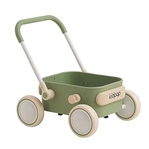 PULA Baby Push Walker with Wheels Toddler Wagon for First Learner Baby Toys 6-12 Months, 1 Year Old Birthday Gifts, Indoors and Outdoors (Green)