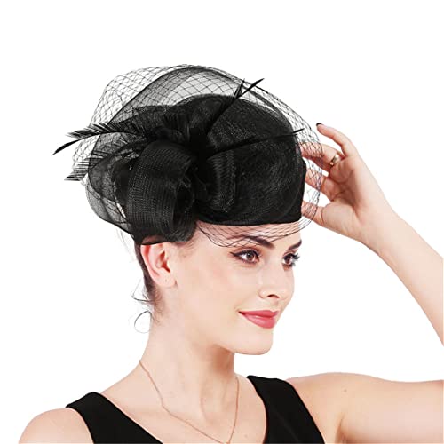 Fascinateurs de mariage beige barrette à fleurs en plumes cocktail