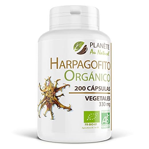 Garra del Diablo - Harpagofito Orgánico - Harpagophytum procumbens - 330mg - 200 cápsulas vegetales