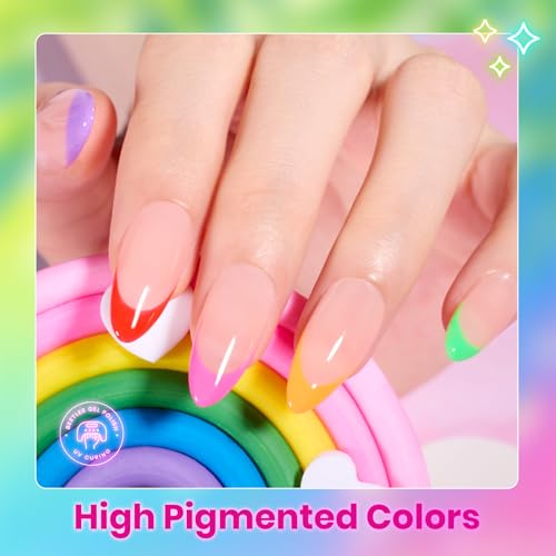 Image of Beetles Neon Gel Nail Polish Set 20 Colors, Bright Color Rainbow Gel Polish | with Base Coat Glossy Matte Top Coat, Glitter Soak Off UV LED Nail Gel for Women