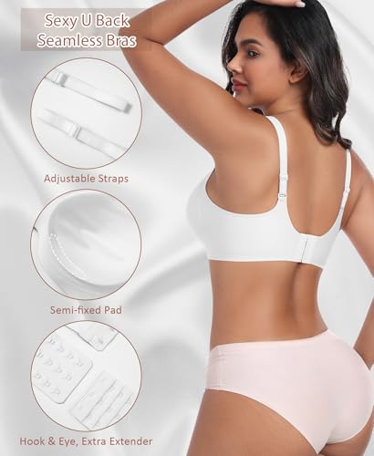 Image of Ganado Seamless Wireless Bras for Women No Underwire Bras Supportive Bralette Padded Comfort T Shirt Bra
