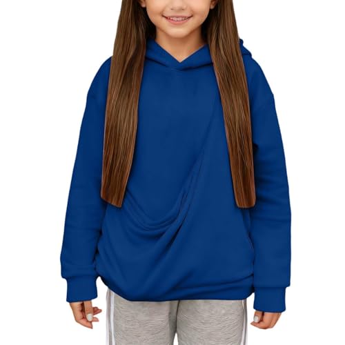 Sweat à capuche fille 11-12 ans bleu imprimé animal avec poches et bretelles