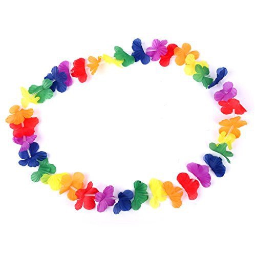 O / S Multi-Coloured Monochrome Flowers Hawaiian Lei Flower Garland Pack of Hawaii Flower Garlands Flowers Flower Design with Decorative Chain Necklace Necklaces 0468) by Schramm Onlinehandel