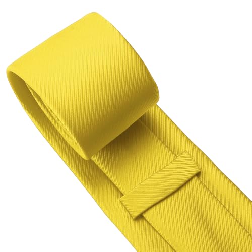 Image of KOOELLE Men's Ties Solid Pure Color Plain Neckties Formal Black Ties For Men