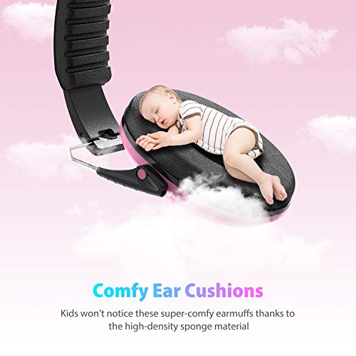 Noise Cancelling Ear Muffs: Dr.meter Em100 27Nrr Kids Noise Cancelling Headphones With Adjustable Headband - Ear Muffs For Noise Reduction For Mowing, Sleeping And Studying - Pink #TOP4