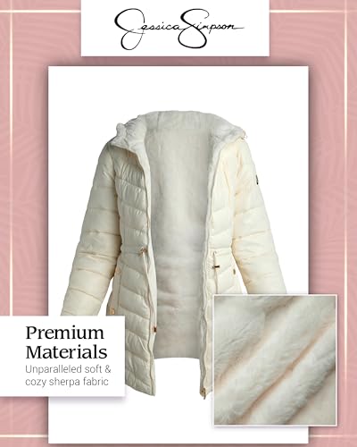 Jessica Simpson Womens Puffer Jacket - Cozy Lux Faux Fur Reversible Jackets for Women - Zip Up Hooded Winter Jacket (S-XL)3