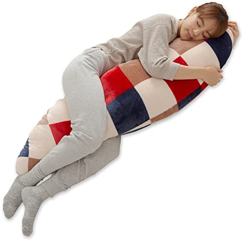 ナイスデイ 抱き枕 チェックレッド 50×160cm mofua ヒートウォーム 発熱 +2℃ 601823C8