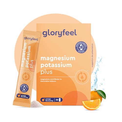 Magnésium et Potassium Complément Alimentaire avec Vitamines B, C + Minéraux, Augmente l'Énergie & Soutient les Muscles*, Rehydratation Après Sport, Pour Athlètes, 30 Sachets, Goût Orange, Sans Sucre
