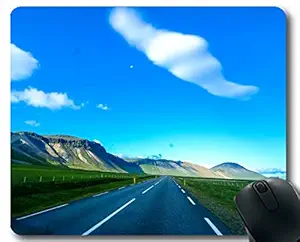 MIKKA Mouse Pad Mousepad,Road Marking Mountains Mouse Pads with Stitched Edges 260x210x3 MM-15905