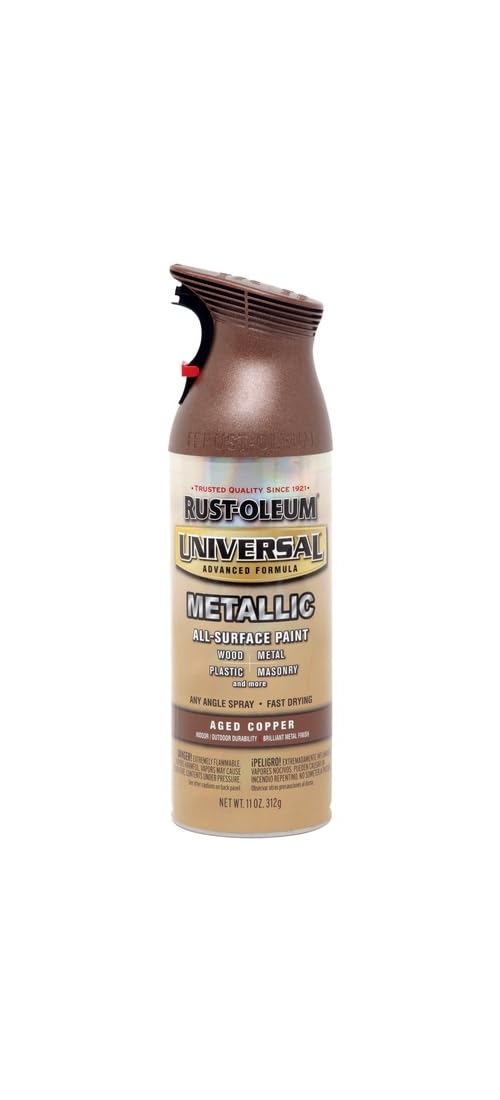 Rust-Oleum 249132 Universal All Surface Metallic Spray Paint, 11 Fl oz, Aged Copper