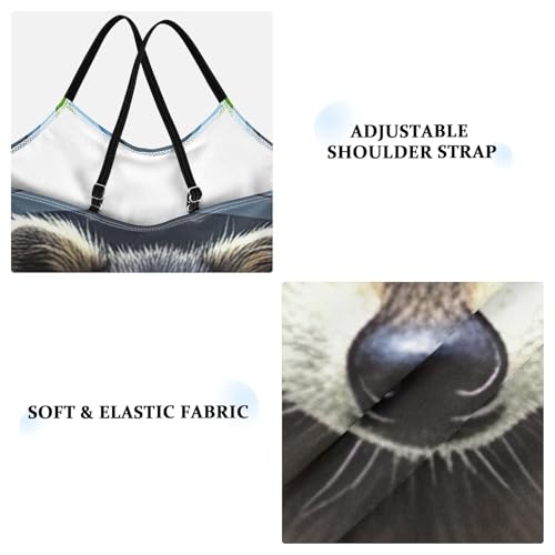 CHIFIGNO Funny Raccoons Swim Suits for Girls Quick Dry Crossback One Piece Swimming Suits with Adjustable Strap 3T3