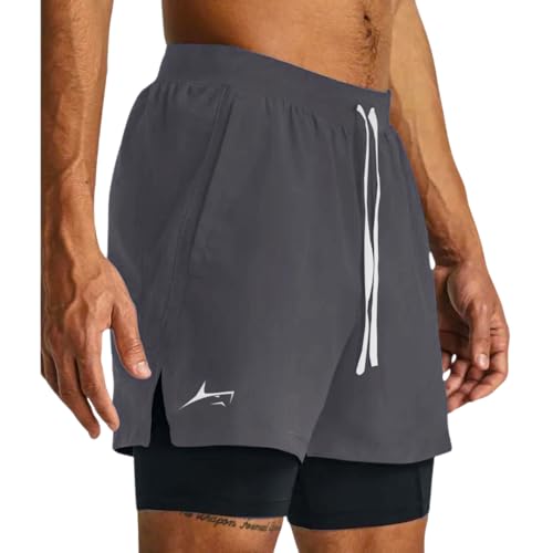 Image of PROSHARX 2 in 1 Active Dual Shorts with Inner Tights Layer | Men's Double Layer Short for Running, Gym & Sports