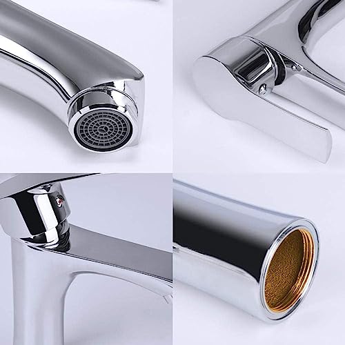 Robinet d'eau à levier unique en finition polie brillante pour vasque - 5