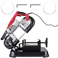 VEVOR Troncatrice a Nastro Portatile a Velocit&agrave; Variabile, 5 Pollici 1100 W Segatrice a Nastro con Base per Tagliare Acciaio Inossidabile, Alluminio, Metallo, Ferro, Cavi Rigidi, Legno, PVC, Plastica