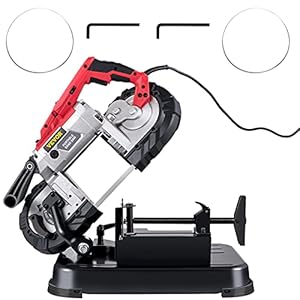 VEVOR Bandsäge 12,7 cm Schnittgröße, 1100 W 10 A Sägeband aus Stahl Eisensäge mit 127 mm Max Schnittkapazität (ohne Sockel), 137,8-472,4 Fuß pro Minute Geschwindigkeitsskala Metallbandsägemaschine