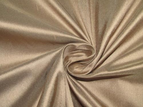 Soie Dupion pure tissu beige taupe de 137,2 cm idéal pour rideaux et coussins
