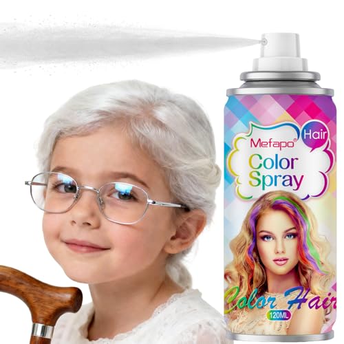 White Hair Spray Color Temporary Hair Color Spray for or Kids Women Men Temporary Hair Dye Washable Hair Color Wax With Non Damaging for Halloween Makeup Costume World Cup 2026(White 4.06 oz)