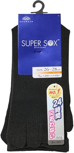[�I�J���g] 24���Ԃɂ���Ȃ� SUPER SOX(�X�[�p�[�\�b�N�X) 5�{�w�\�b�N�X �N���[�� �����Y �C�� ���L �r�W�l�X 499-960 1���g 26.0 cm~28.0 cm �u���b�N
