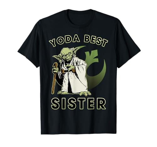 T-shirt Star Wars Yoda Best Sister avec logo rebelle pour femme