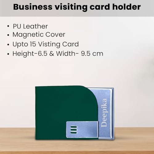 Image of Giftana Personalized Card Holder with Pen, Metal Keychain with Name, 3 in 1 Customized Pen, Card Holder Keychain Gift Set, Personalised Gifts for Husband, Corporate Gifts for Employee (Green)
