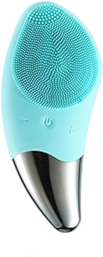 Exfoliator Scrubber, Facial Massager, Deep Pore Cleaning Waterproof Body 6000 Vibrations 6-Speed Adjustment, Made with Ultra Hygienic Soft Silicone,Green