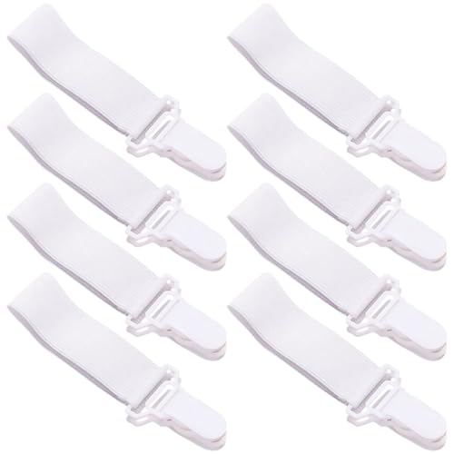 FOMIYES Soportes Antideslizantes para Sábanas Bajeras, Clips Ajustables de Plástico para Fijar Esquinas, 16 Unidades para Cama, Correas Porta Hojas Ideales para Uso en Hogar y Viaje
