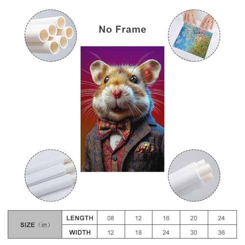 Tableaux muraux pour salon hamster chic décoration murale chambre 40x60cm - 2
