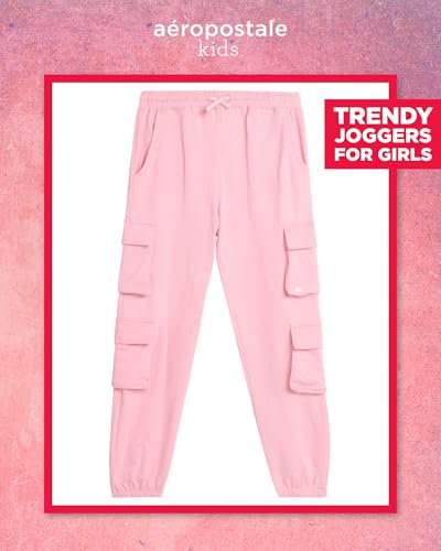 AEROPOSTALE Girls Cargo Joggers - Casual Everyday Sweatpants and Warm Fleece Cargo Pants for Girls with Pockets (7-16)2