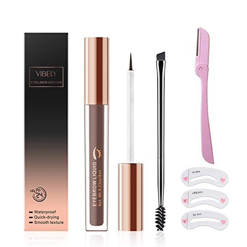 CJMY Semi permanent Eyebrow Gel, Waterproof, 24 Hours Long Lasting, Natural, Smudge-Proof, Sweat Resistant, Tinted Liquid Brow Makeup (DARK BROWN)