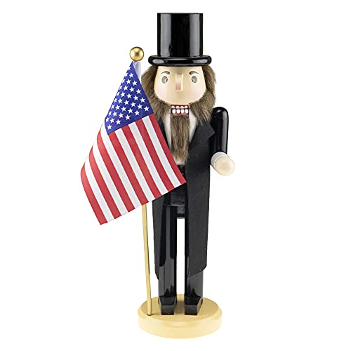 Clever Creations President Abraham Lincoln 14 Inch Traditional Wooden Nutcracker, Festive Christmas Décor for Shelves and Tables