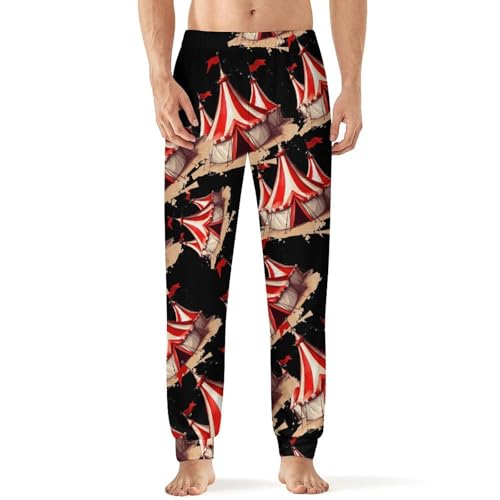 Clown Lion Fire Ring Acrobat Men's Pajamas Pants Lightweight Sleep Lounge Pant Pjs Bottoms Casual Sleepwear