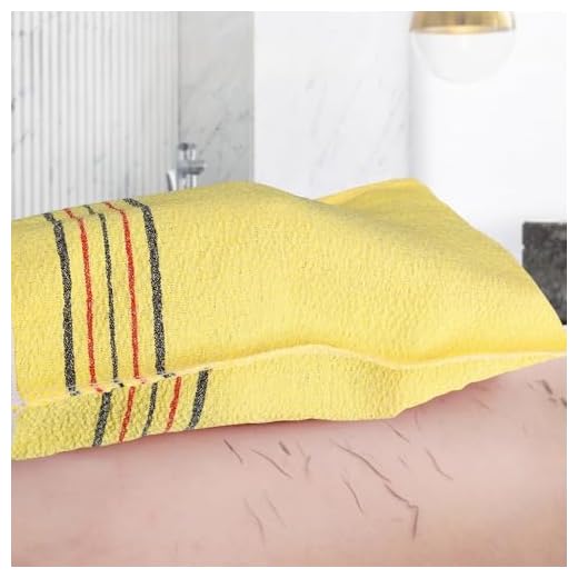 1PC Single Layer Bath Scrub Towel Coarse Polyester Cotton Woven Exfoliated Towel Bathroom Supplies (Yellow,19 * 13cm)