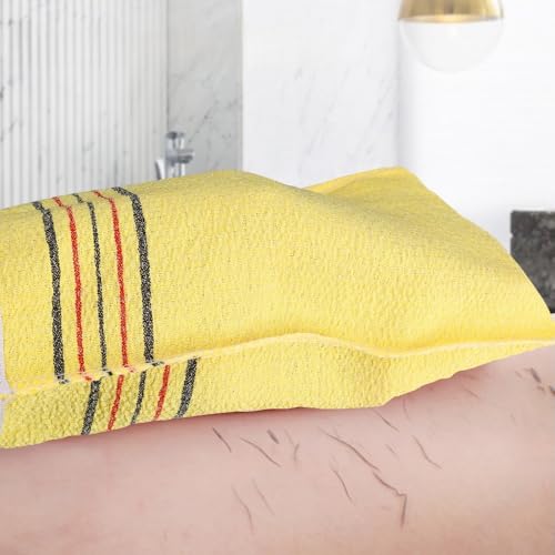 1PC Single Layer Bath Scrub Towel Coarse Polyester Cotton Woven Exfoliated Towel Bathroom Supplies Yellow 19 13cm