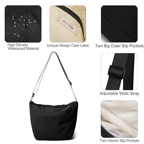 Lightweight Nylon Crossbody Purse Unisex Casual Waterproof Shoulder Sling Bag With Adjustable Wide Strap3