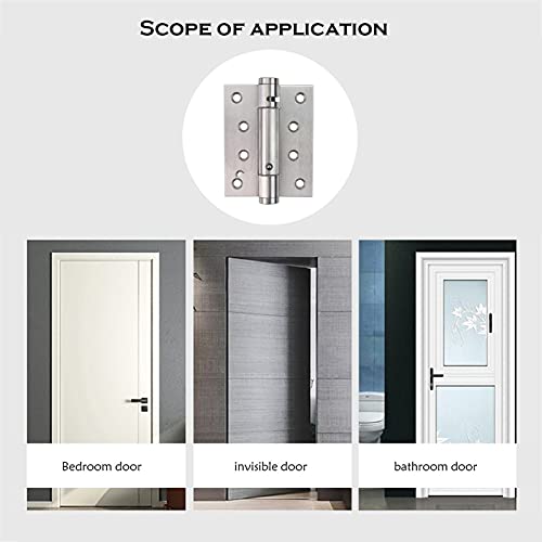Charnières de porte en acier inoxydable 4 pouces réglables pour chambre et bureau - 6