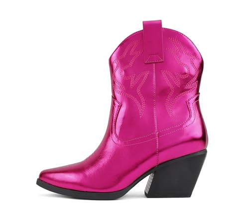 Image of Soda inchBLAZING inch ~ Women Western Bootie Pointe Toe with Low Heel (Wide Fit Available)