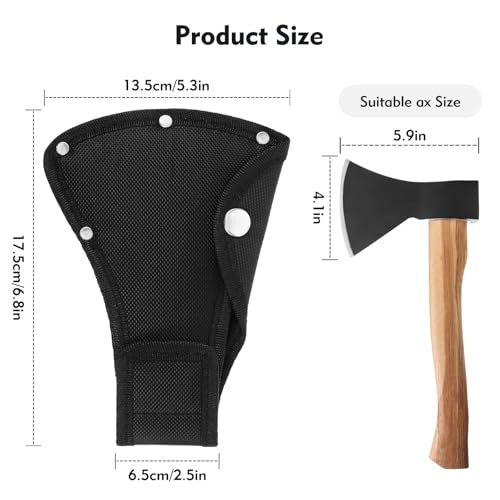 CdbC Hatchet Sheath, Oxford Hatchet Cover for Safety, Outdoor Camping Axe Blade Protection Cover, Axe Blade Protector with Belt Loop - Thumbnail 4