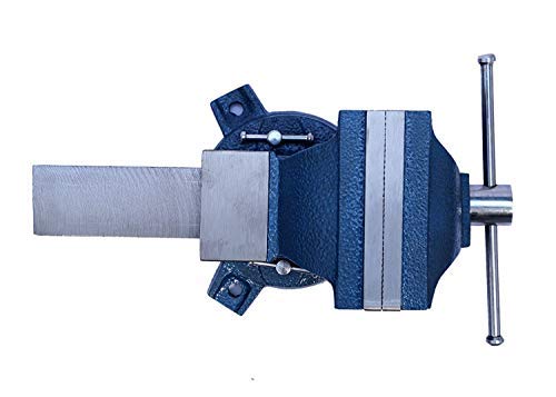 GIZMO SG Iron Bench Vice, 5 Inch (125mm) Heavy Duty Professional Swivel Base Vise Tool for Table Work, Universal DIY Table Clamp 2