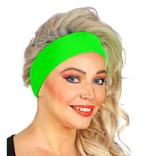 W WIDMANN MILANO Party Fashion - Cinta para el pelo, cinta para el sudor, accesorio para looks años 80, chándal, conjunto aeróbic